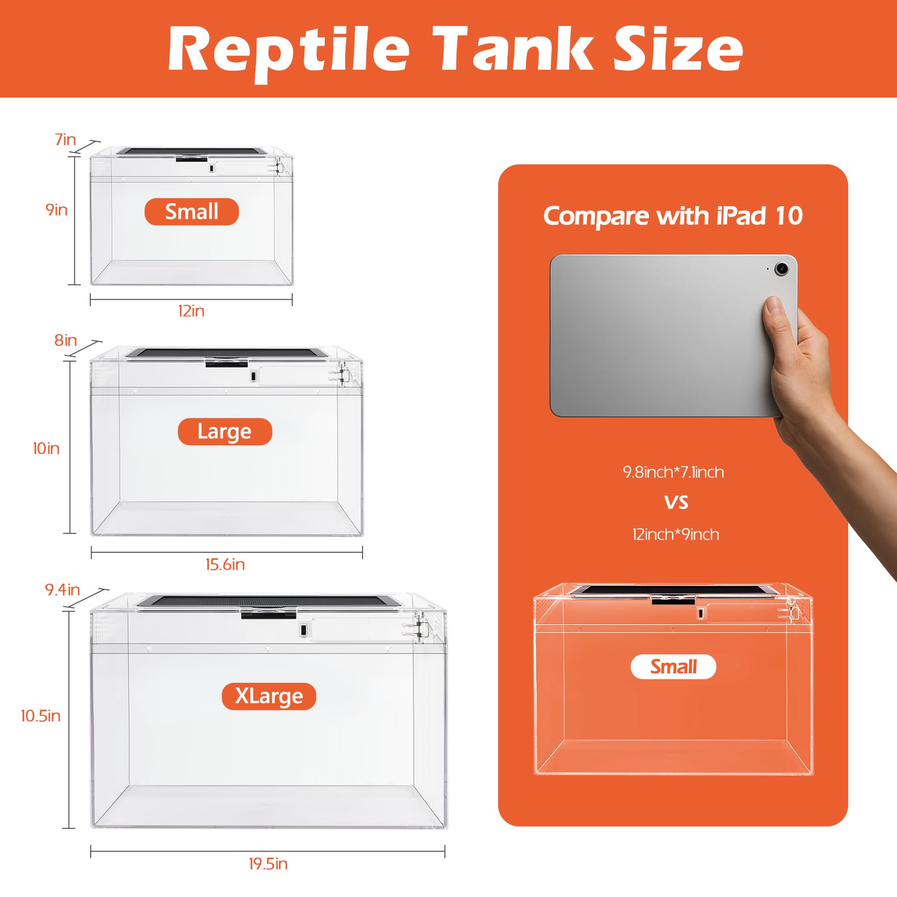 AZV Reptile Terrarium Starter Kit escape-proof latch demonstrates secure lid for safe gecko housing.