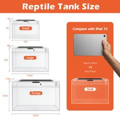 AZV Reptile Terrarium Starter Kit escape-proof latch demonstrates secure lid for safe gecko housing.