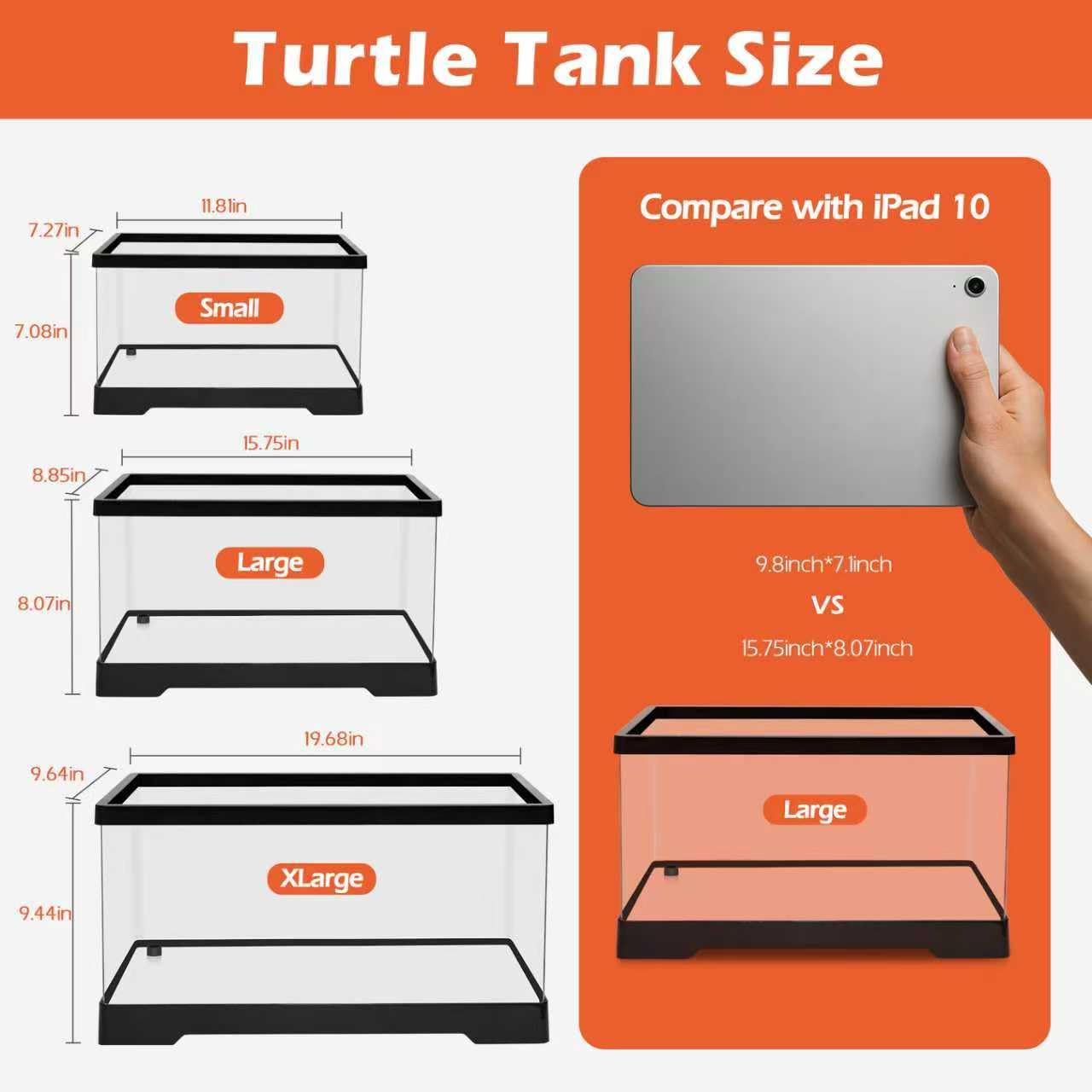 AZV Small Turtle Tank Kit filter unit keeps water clear with quiet operation.