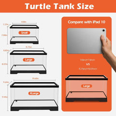 AZV Small Turtle Tank Kit filter unit keeps water clear with quiet operation.