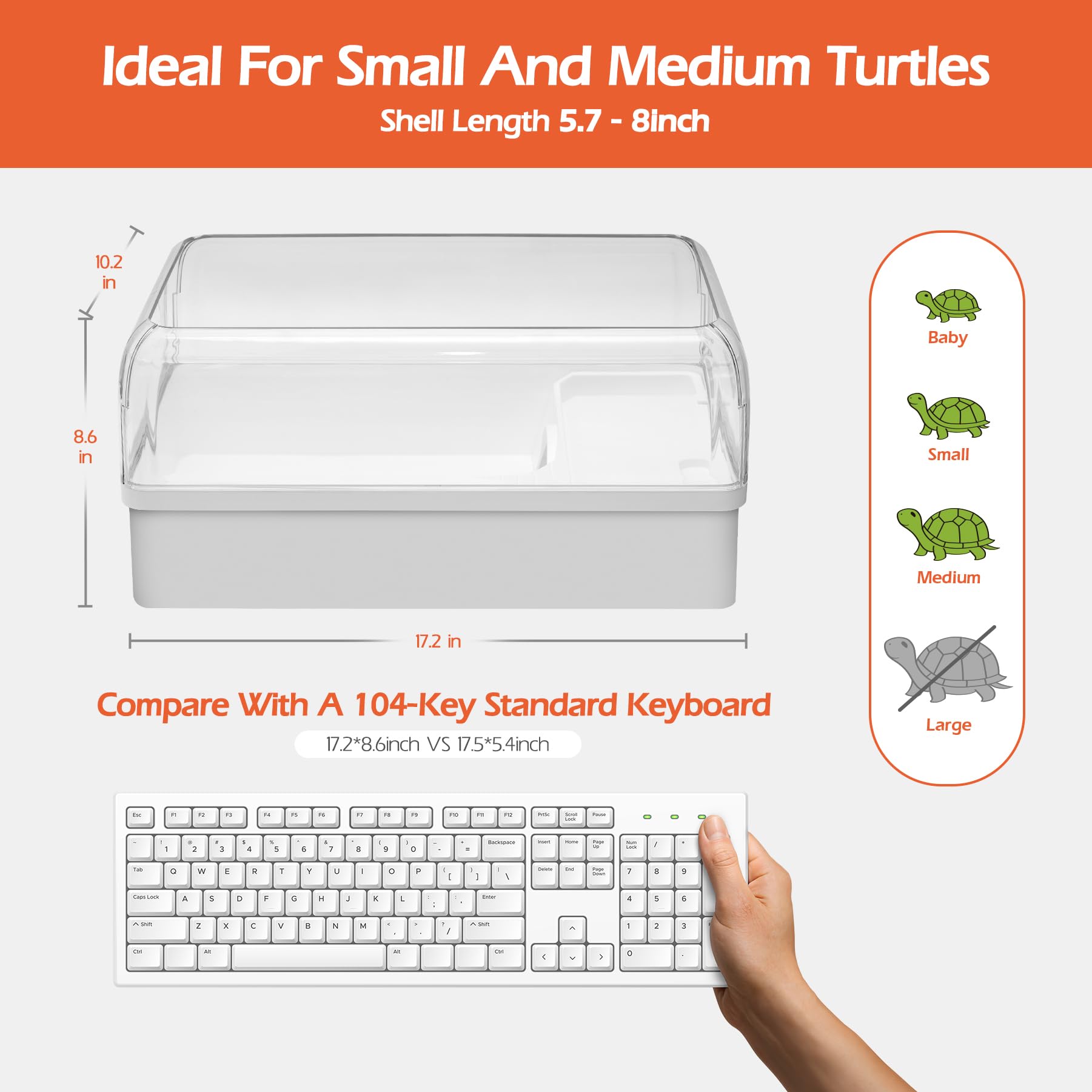 AZV Turtle Tank Starter Habitat Kit anti-escape fence keeps turtles safely visible.