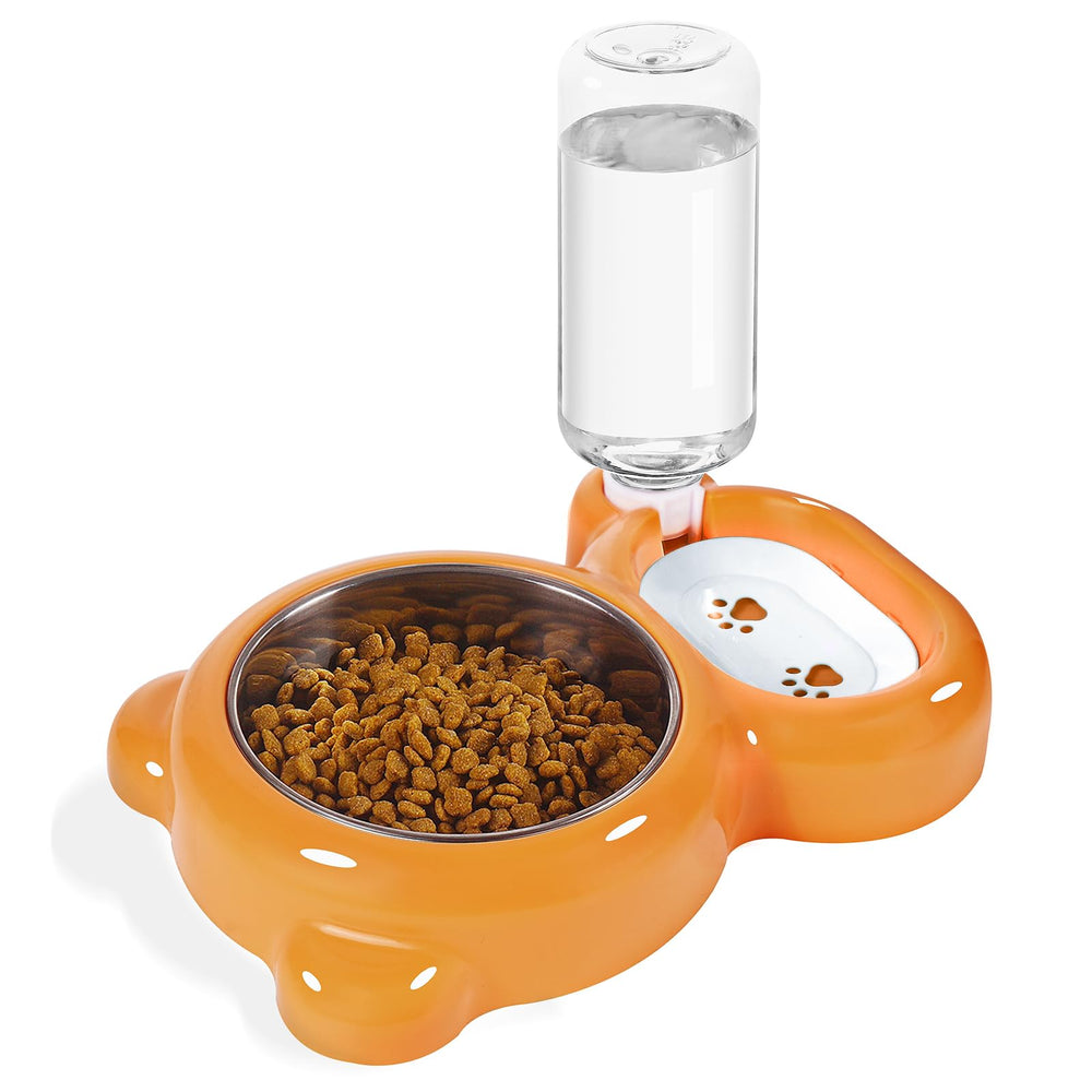 Azwraith 2-in-1 cat and dog bowls assembly for easy feeding setup.