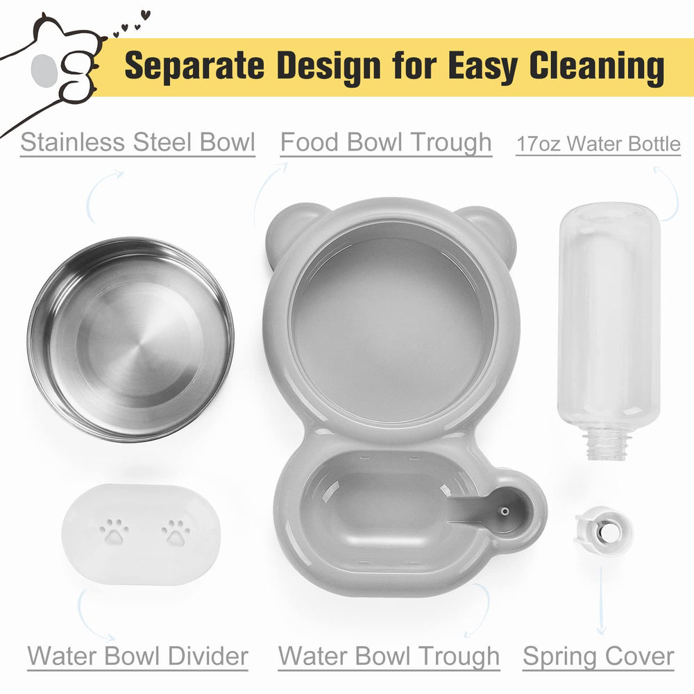 Azwraith 2-in-1-pet-bowl-design combines food and water in one organized station.