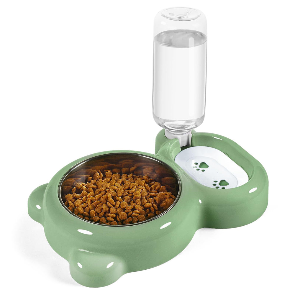 Azwraith automatic water-dispenser bowl in green keeps pets hydrated with steady flow.
