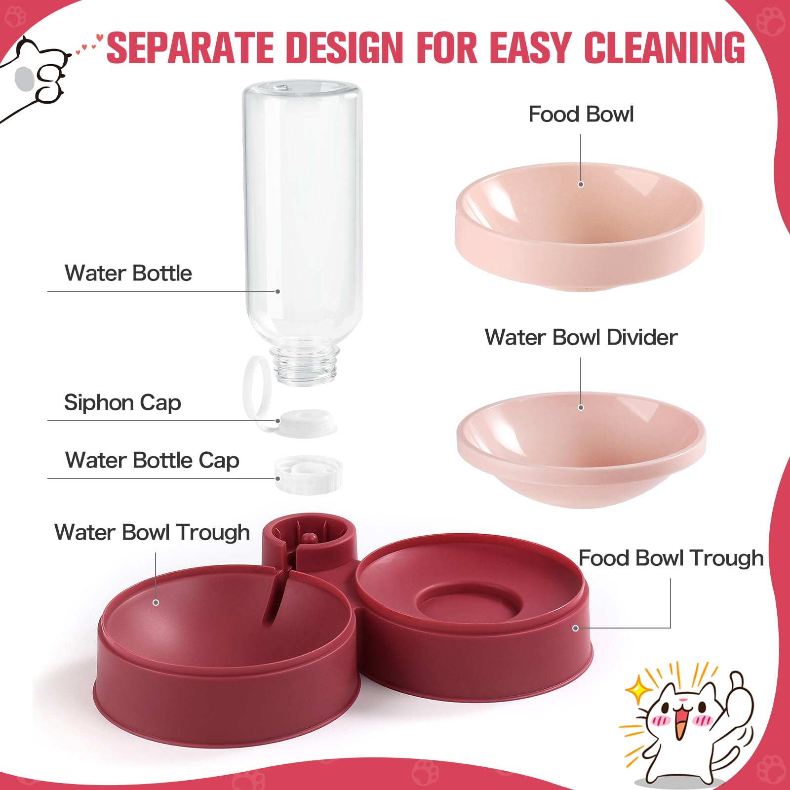 Azwraith BPA-free PC-material ensures durable, odor-free pet bowl safety.