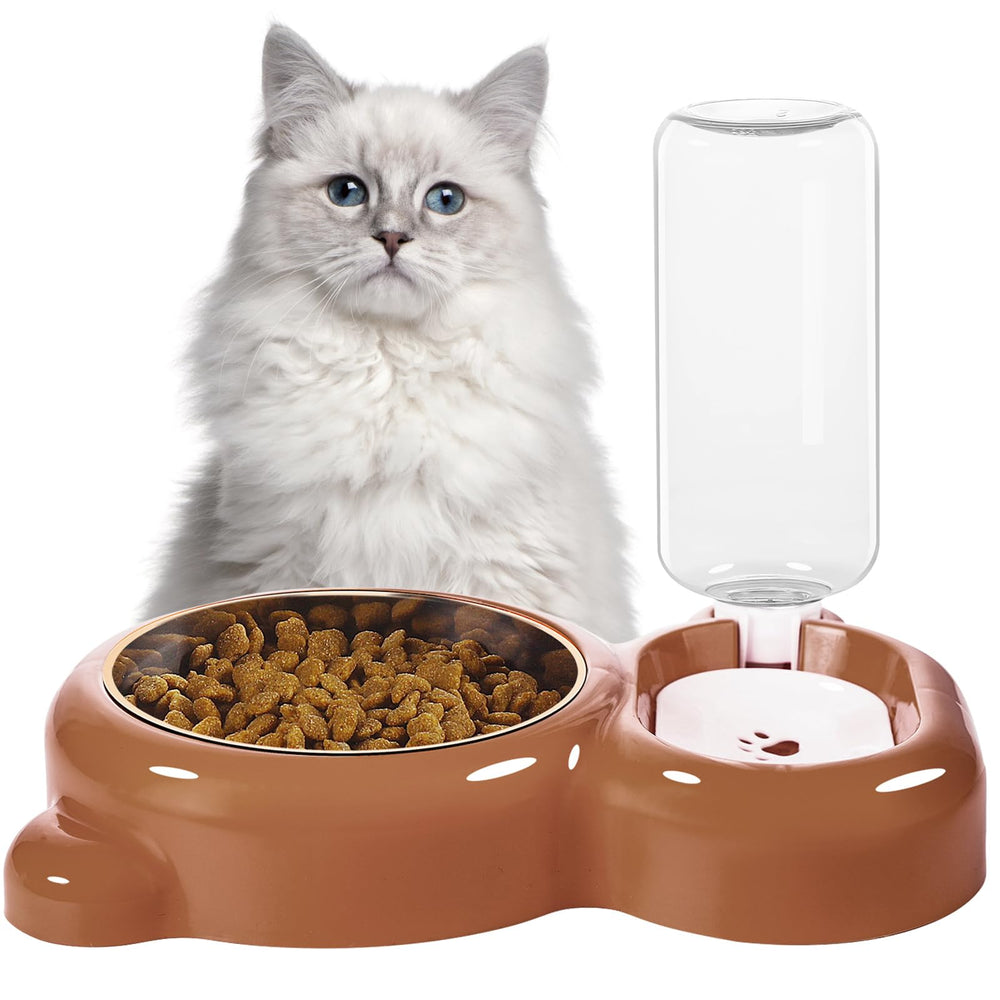 Azwraith brown 2-in-1 bowl top view showing home-friendly styling and fit.