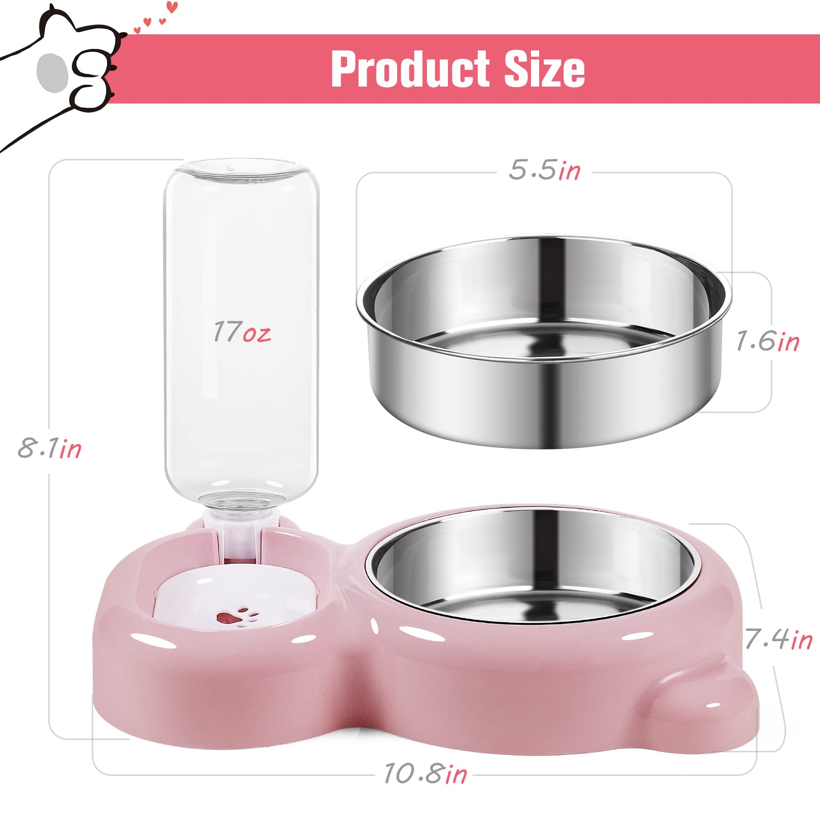 Azwraith detachable-bowl pink highlights easy cleaning and maintenance.