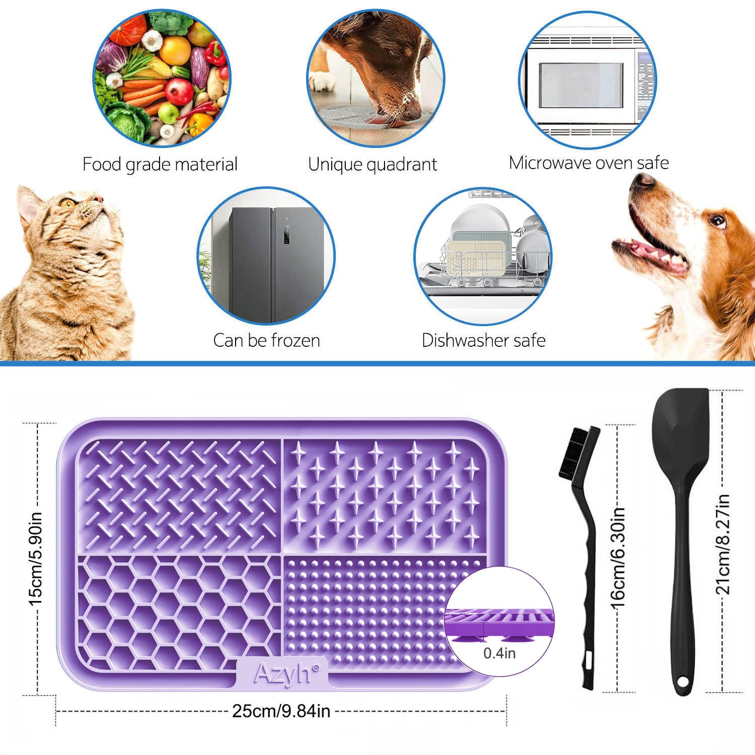 Azyh Licking Mat made of food-grade silicone for safety