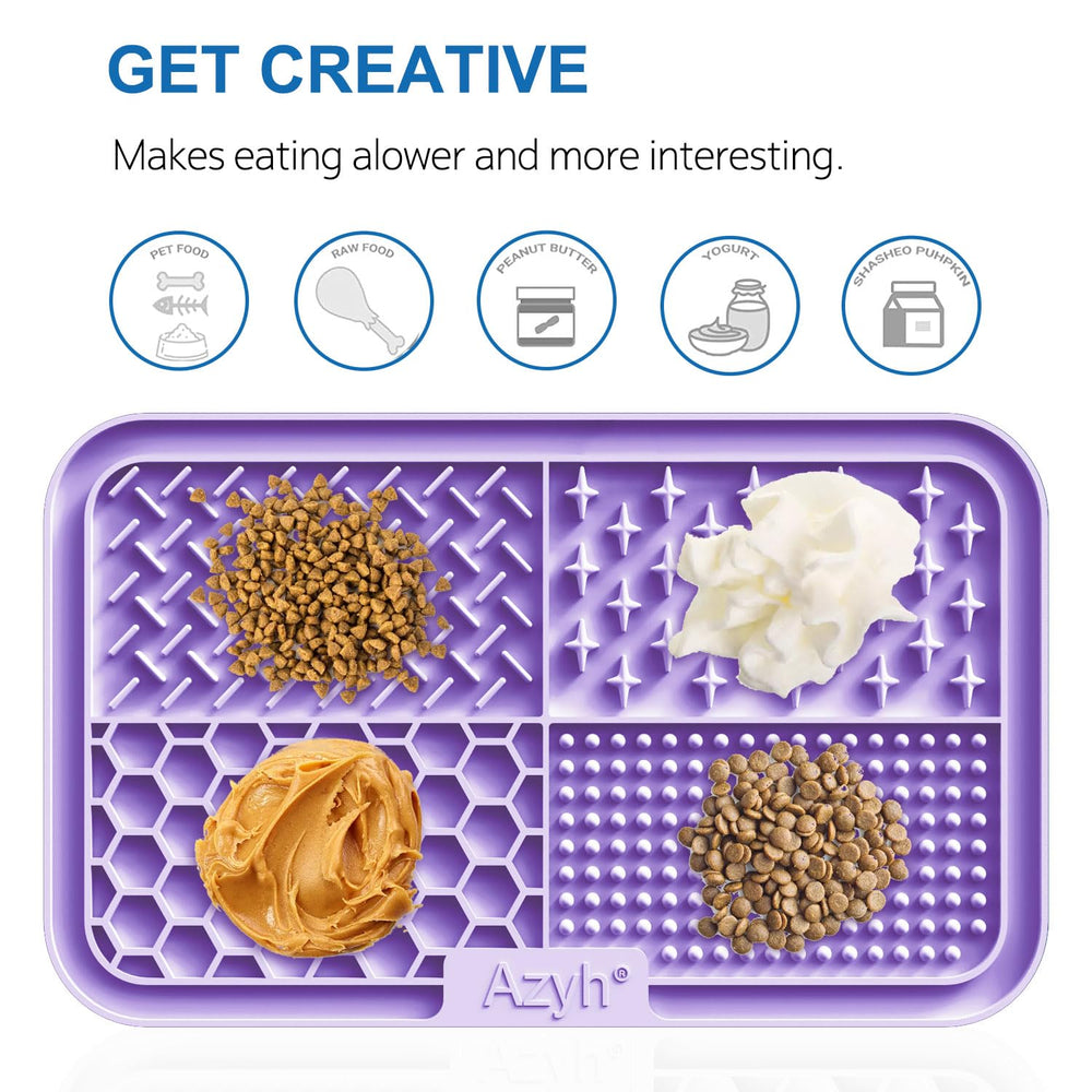 Azyh Licking Mat with textured zones for varied licking experience