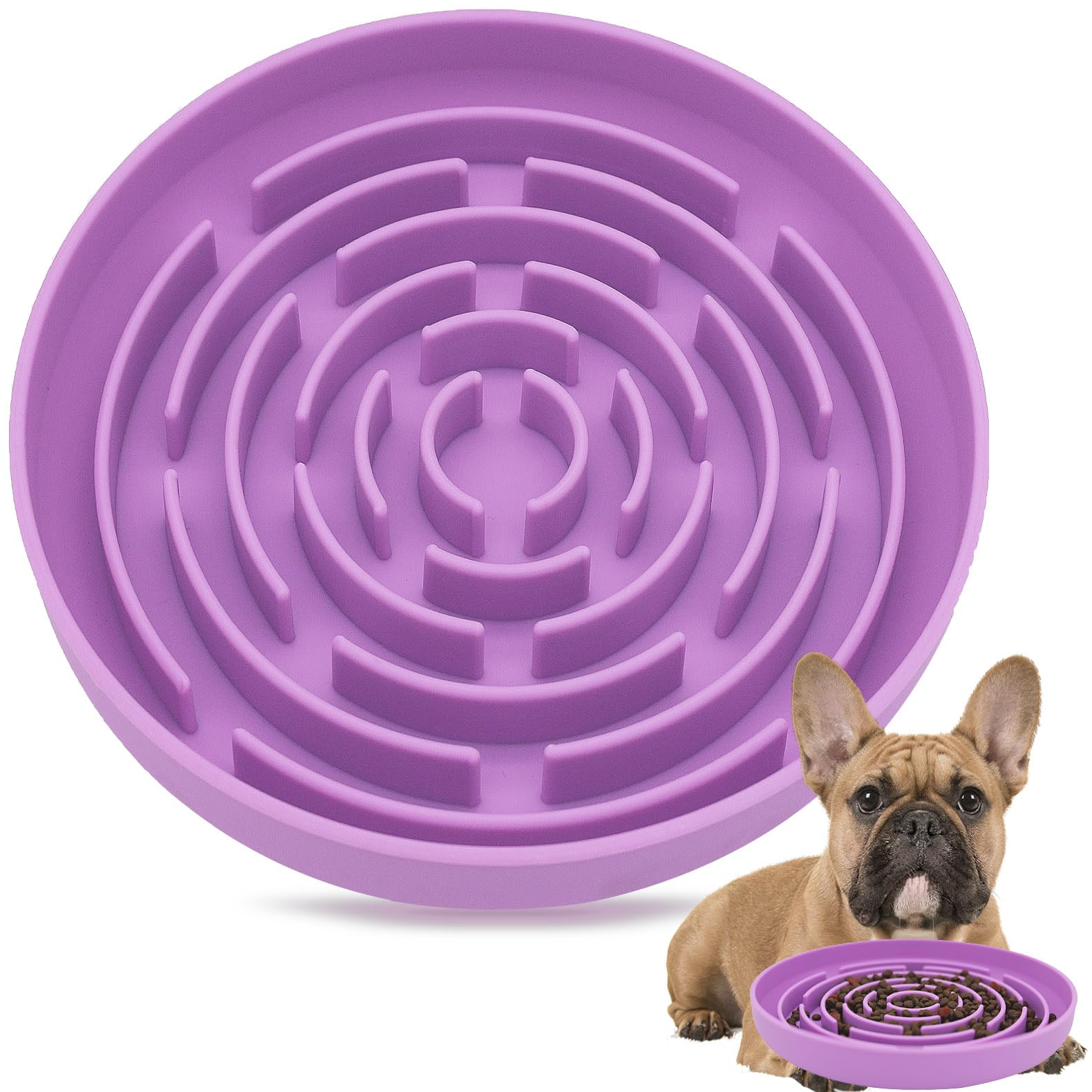 Azyh slow-feeder dog bowl top view showing maze design for slower, calmer meals.