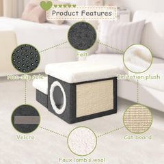 B FSOBEIIALEO 2-tier pet steps side view highlights sturdy support for small pets.