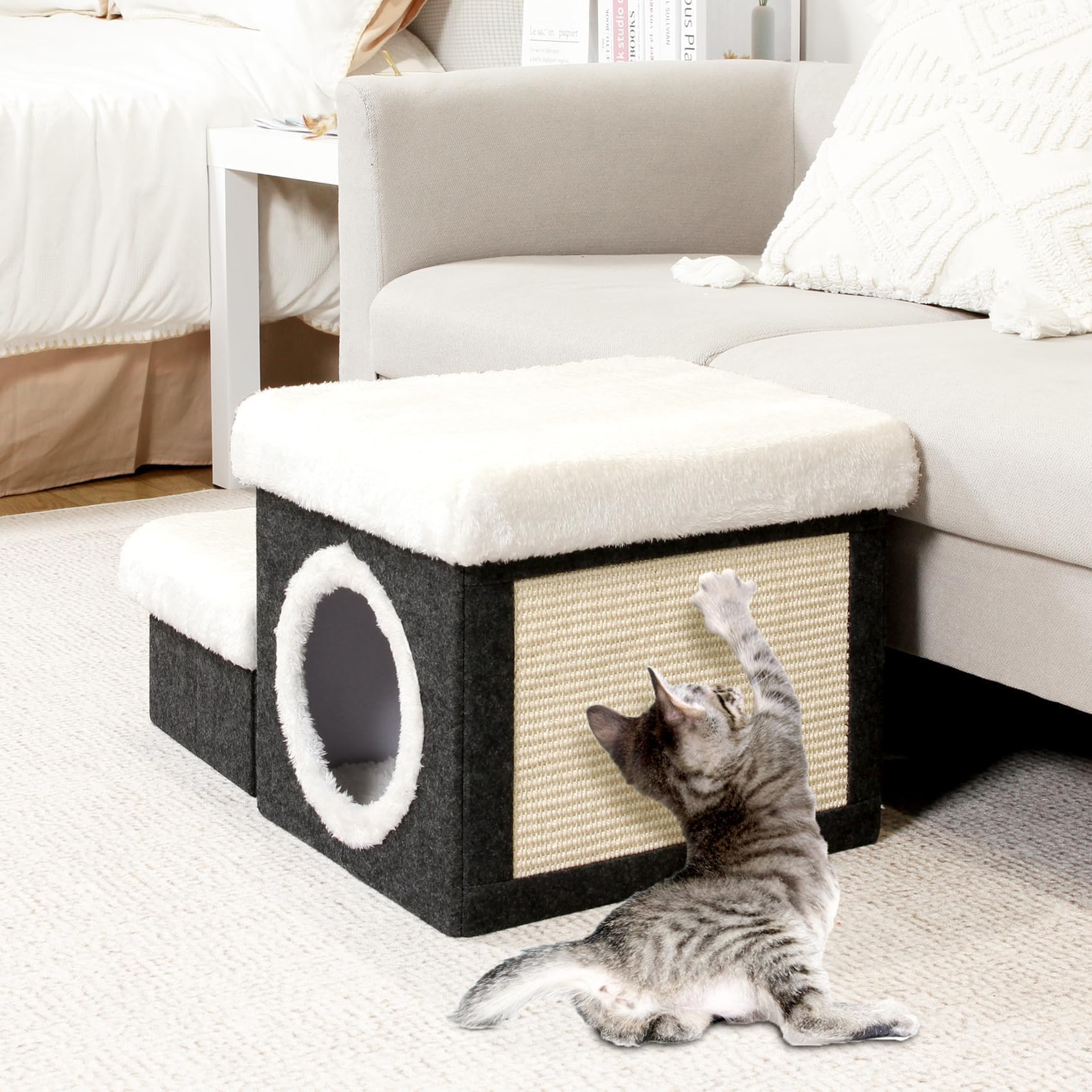B FSOBEIIALEO folded flat storage shows portable and space-saving design.