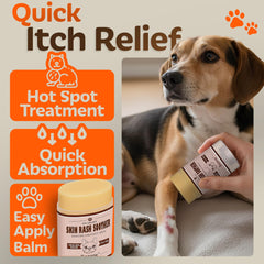 Baaww dog-itch-relief cream near paw provides gentle relief for irritated skin