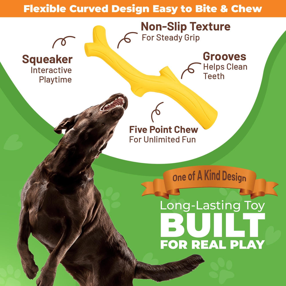 Baba Buddies daily-durability toy in yellow built for tugging and chasing.