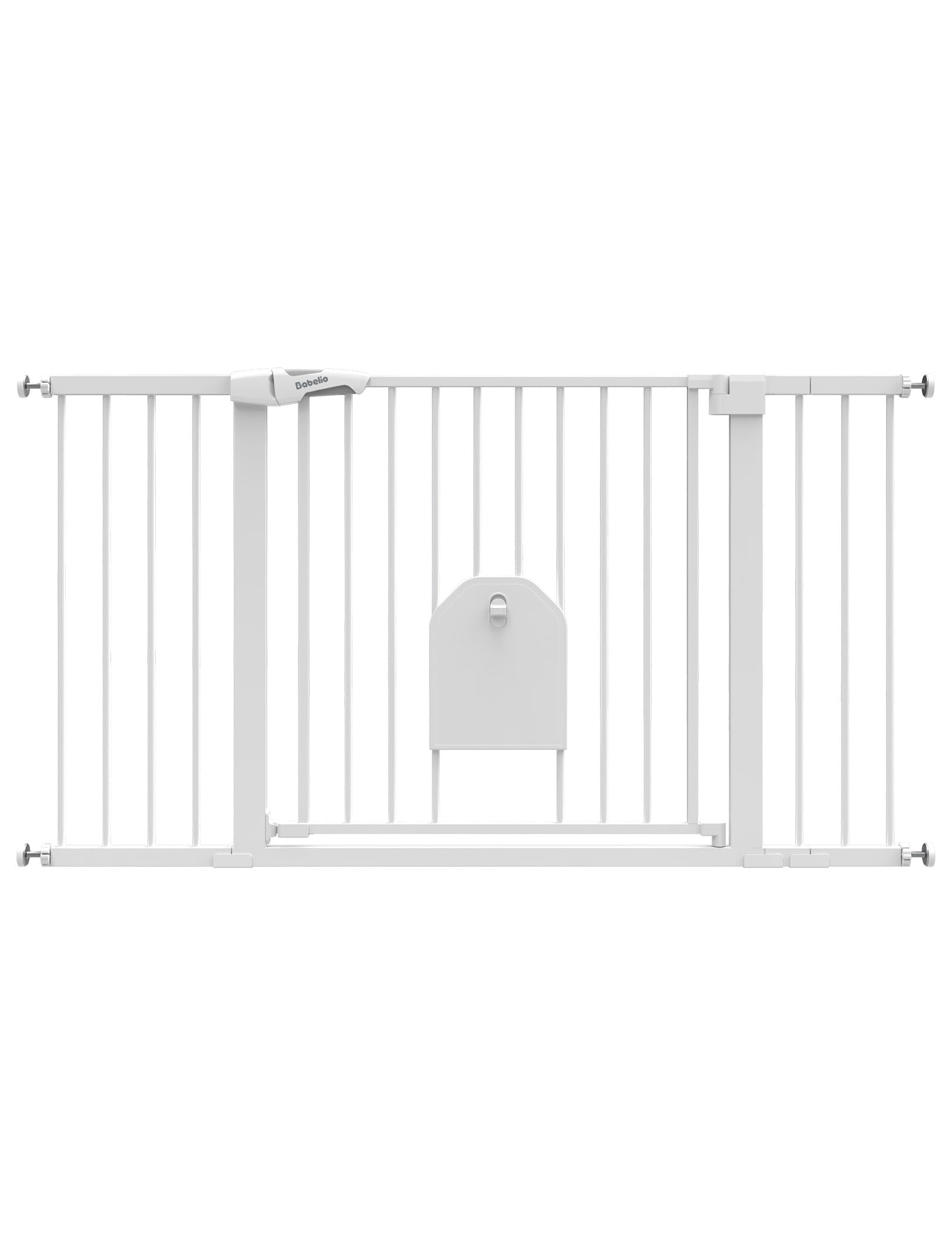 BABELIO 36-56in gate with cat door enables easy stroller passage
