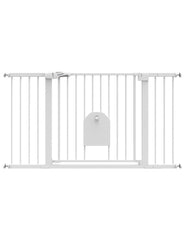 BABELIO 36-56in gate with cat door enables easy stroller passage