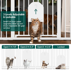 BABELIO Auto Close Baby Gate cat door lets pets pass without hands-on open