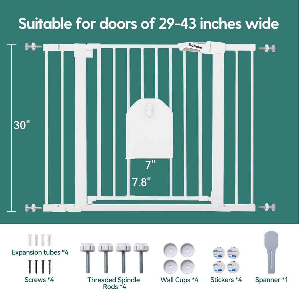 BABELIO Auto Close Baby Gate wall cups ensure secure tool-free installation