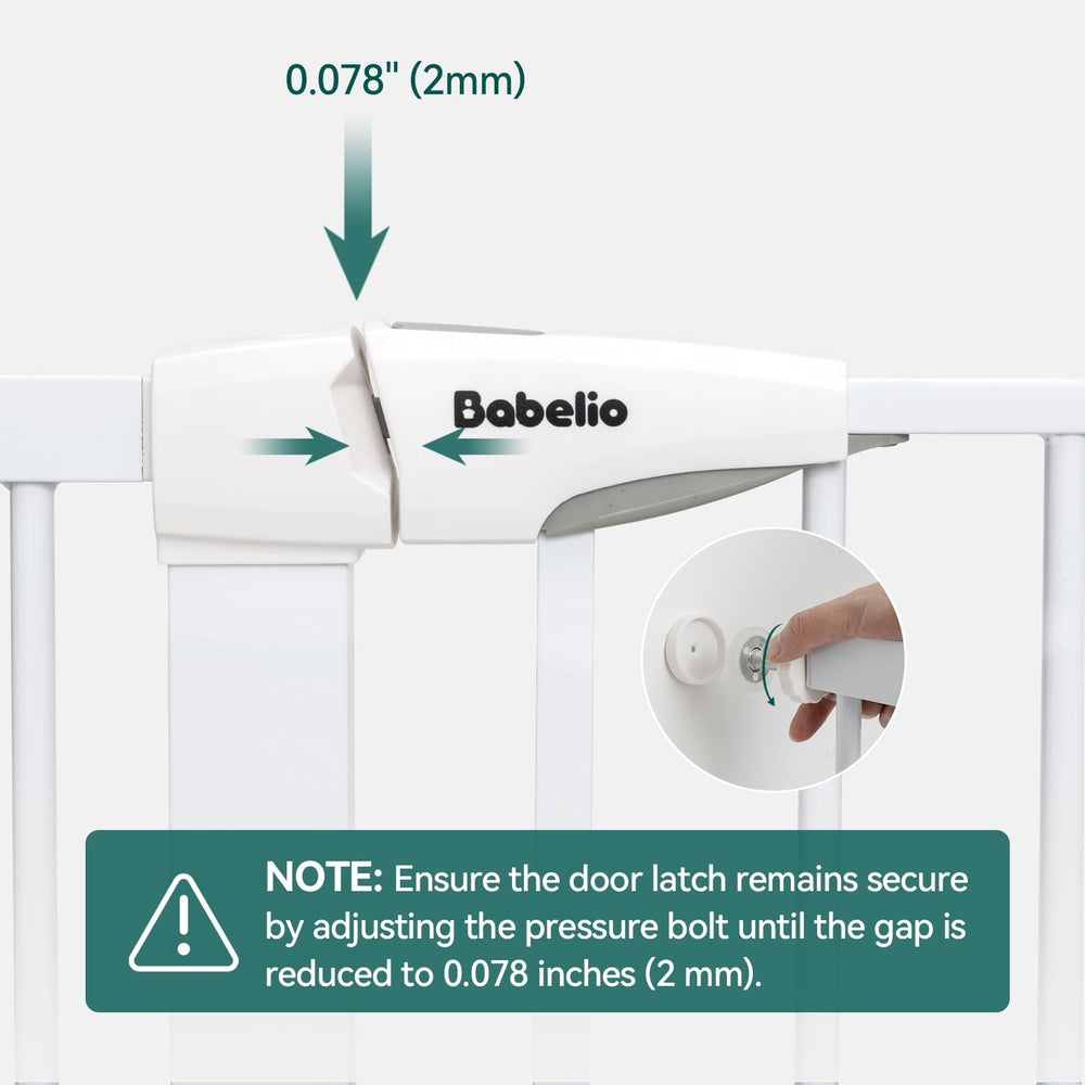 BABELIO Baby Gate hardware and screws provided for secure mounting options.