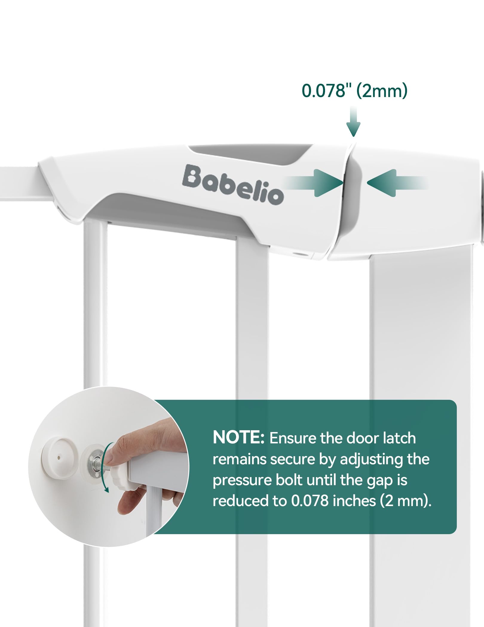 BABELIO white finish gate blends with home decor