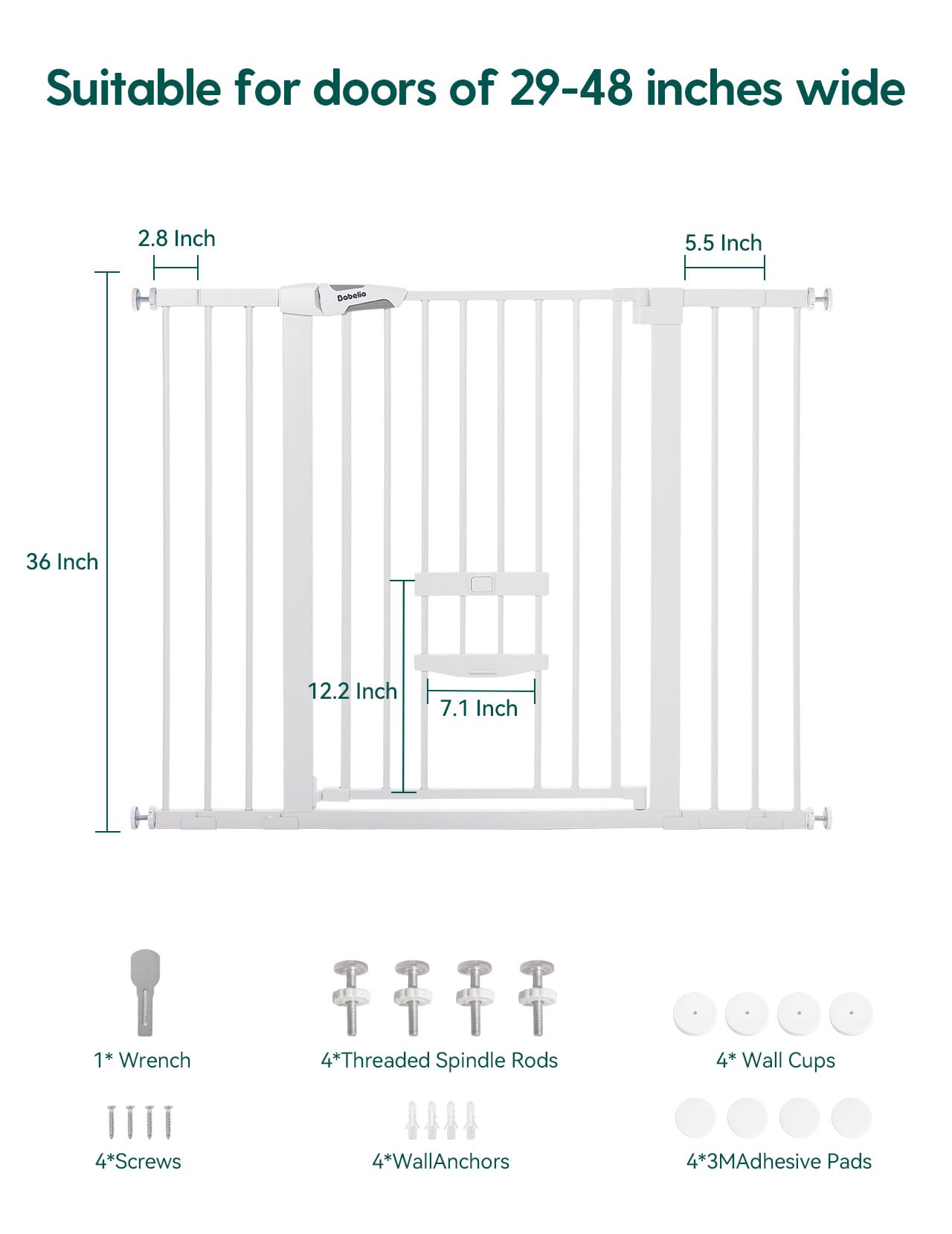 BABELIO steel safety gate close-up highlights durable construction and secure locking