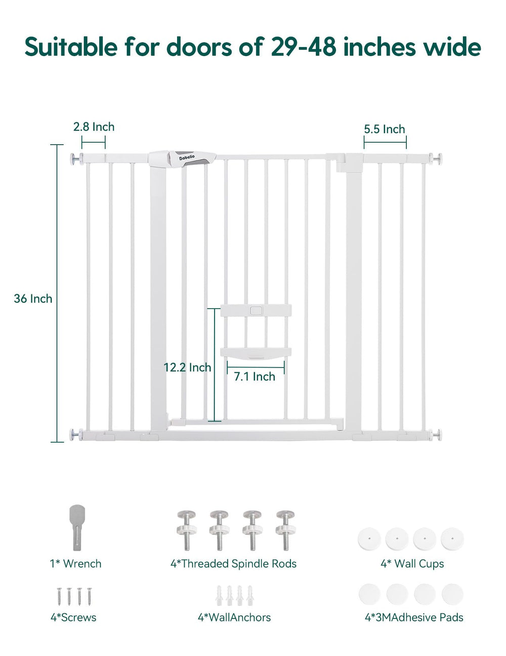 BABELIO steel safety gate close-up highlights durable construction and secure locking
