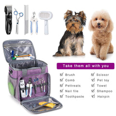 BABEYER pet grooming bag adjustable strap offers comfortable cross body or over shoulder carry