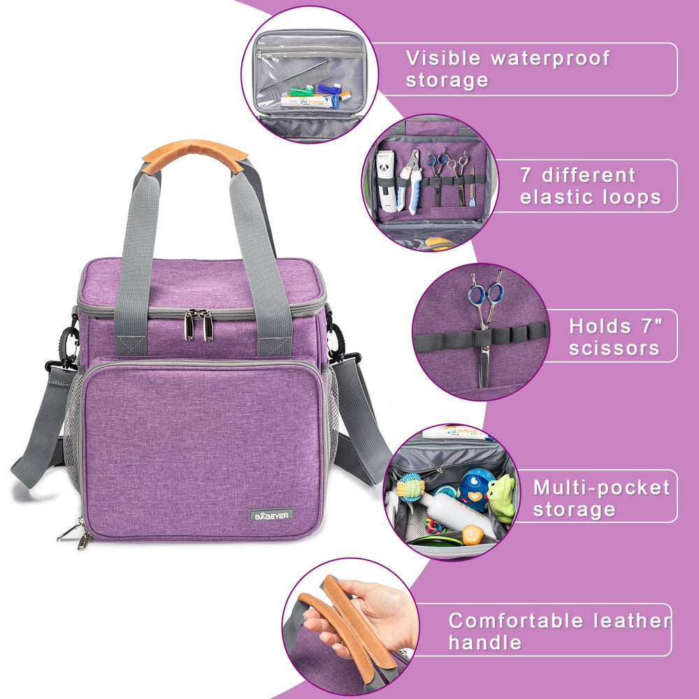 BABEYER pet grooming bag large capacity stores gloves trimmer and toys