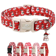 Babole Pet Christmas Dog Collar snowman pattern for festive daily wear and photos