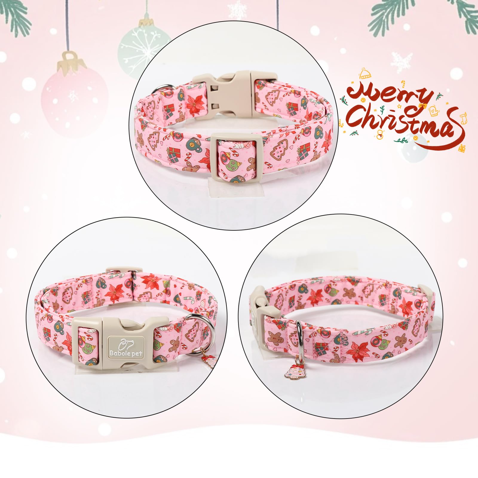 Collar Babole Pet con colgante a juego, regalo ligero para mascotas.