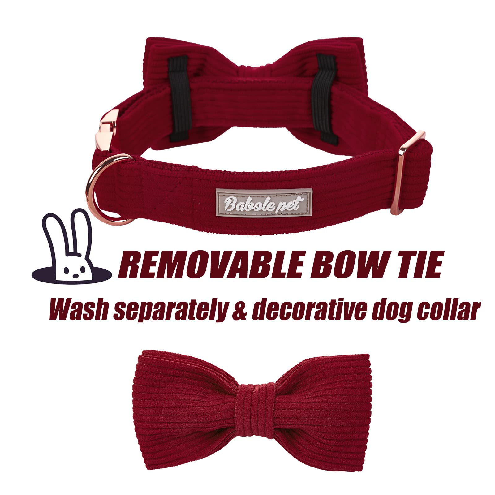 Babole Pet corduroy dog collar texture highlights soft, skin-friendly comfort.