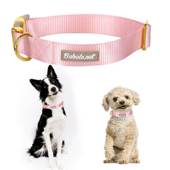 Babole Pet nylon dog collar pink quick-release buckle for easy on/off