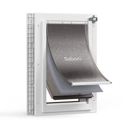 Baboni 3-Flaps pet door with durable frame enables hands-free indoor-outdoor freedom.