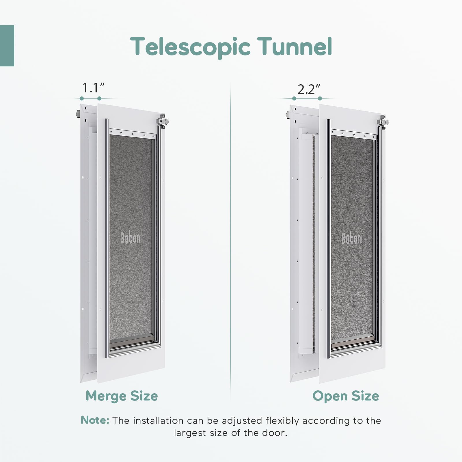 Baboni 3-Flaps pet door insulated middle flap supports energy efficiency and draft reduction.