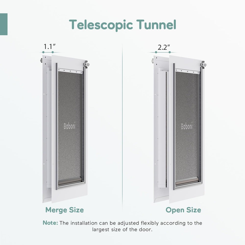 Baboni 3-Flaps pet door insulated middle flap supports energy efficiency and draft reduction.