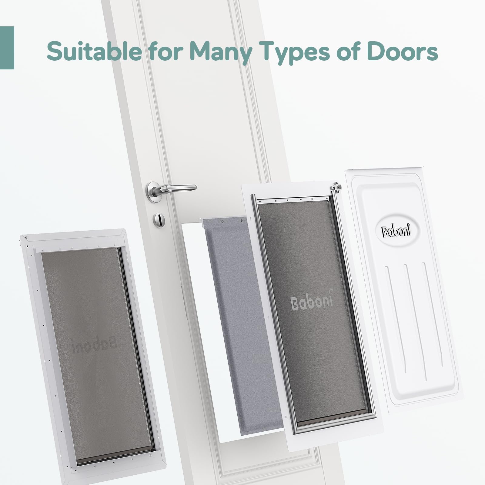 Baboni 3-Flaps Telescoping Tunnel extended demonstrates compatibility with thicker doors.
