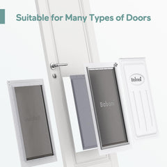 Baboni 3-Flaps Telescoping Tunnel extended demonstrates compatibility with thicker doors.