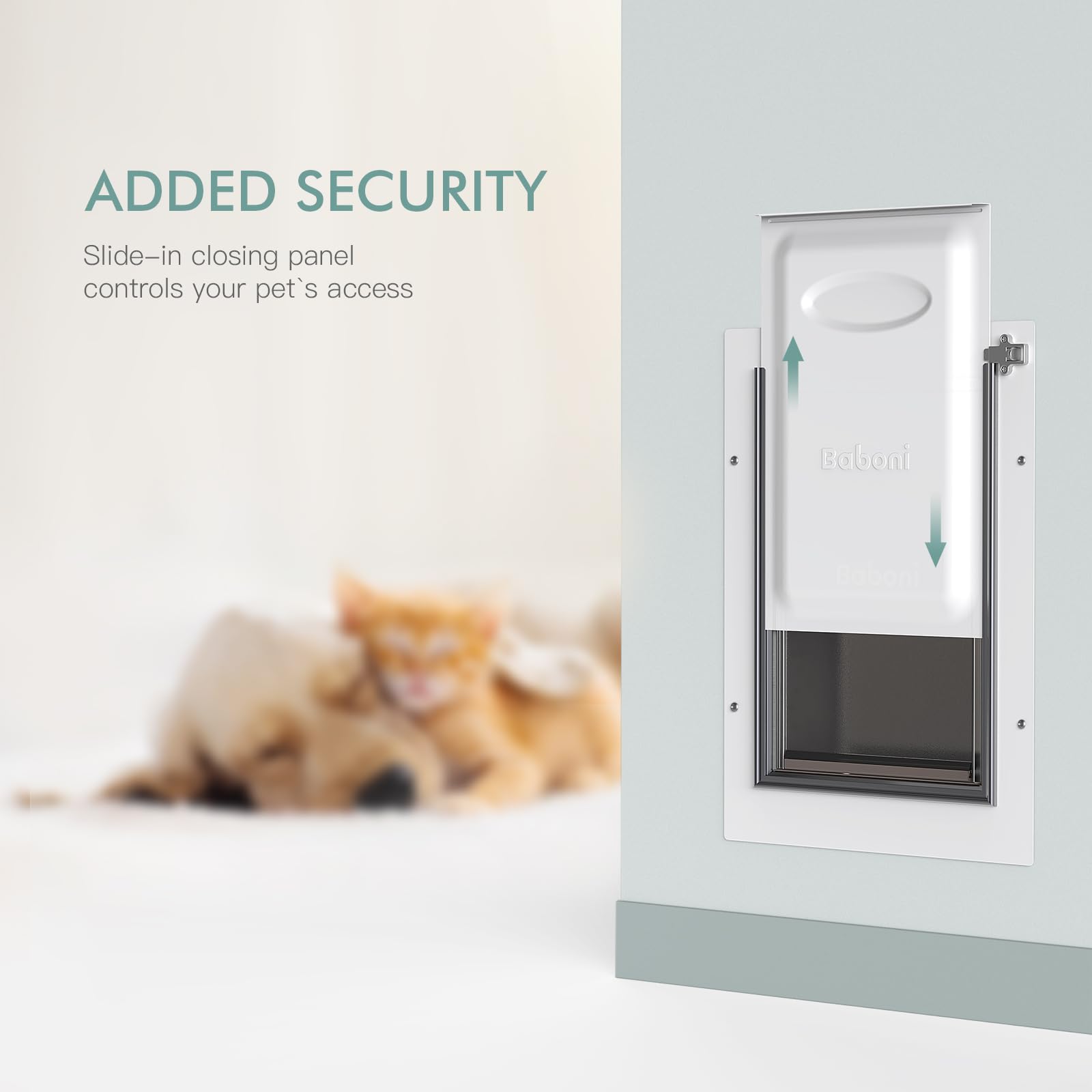 Baboni medium closing panel compact dimensions ideal for seamless Baboni door fit.