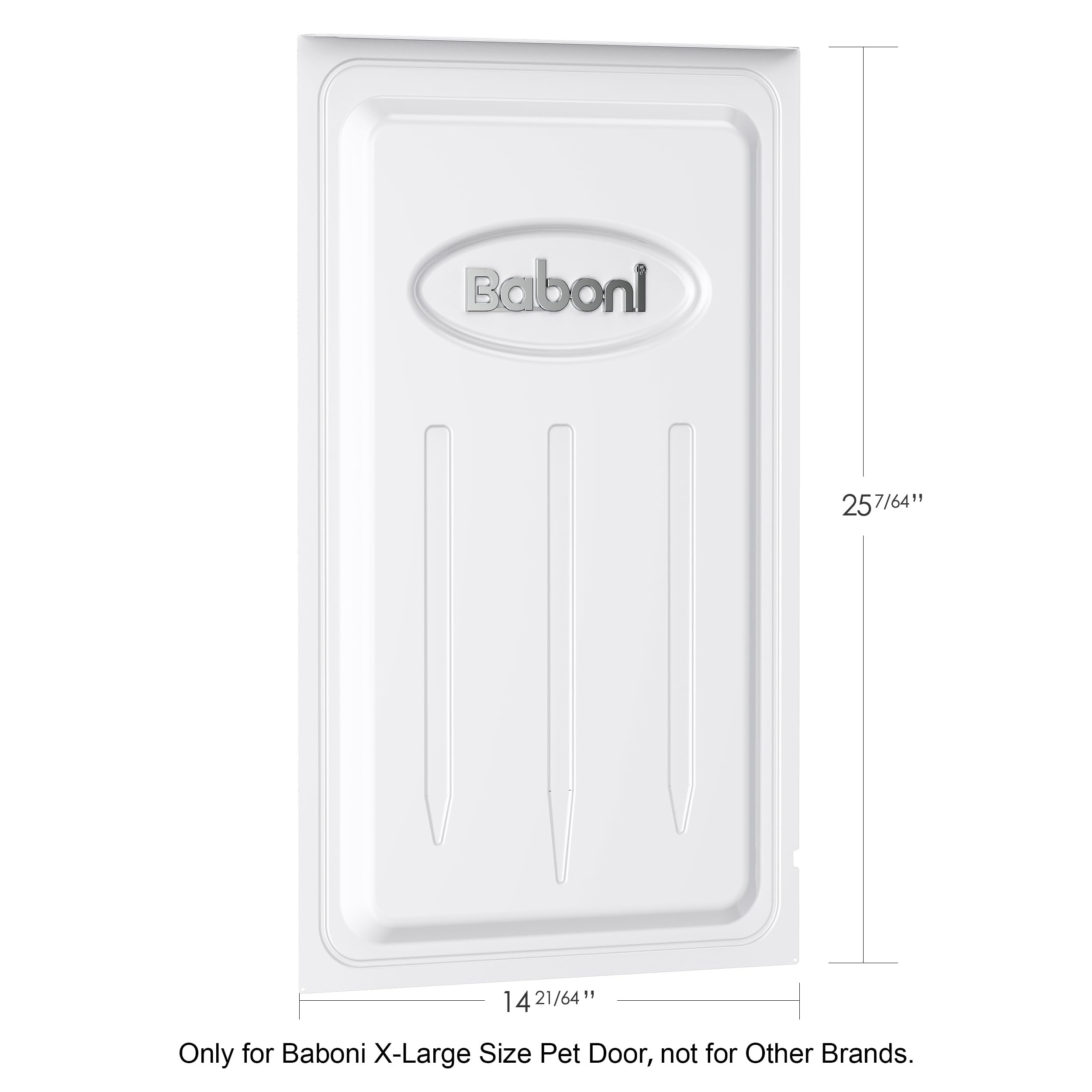 Baboni closing panel installed on X-Large door in-wall for easy entry management.