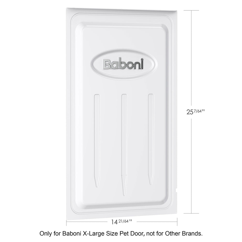 Baboni closing panel installed on X-Large door in-wall for easy entry management.