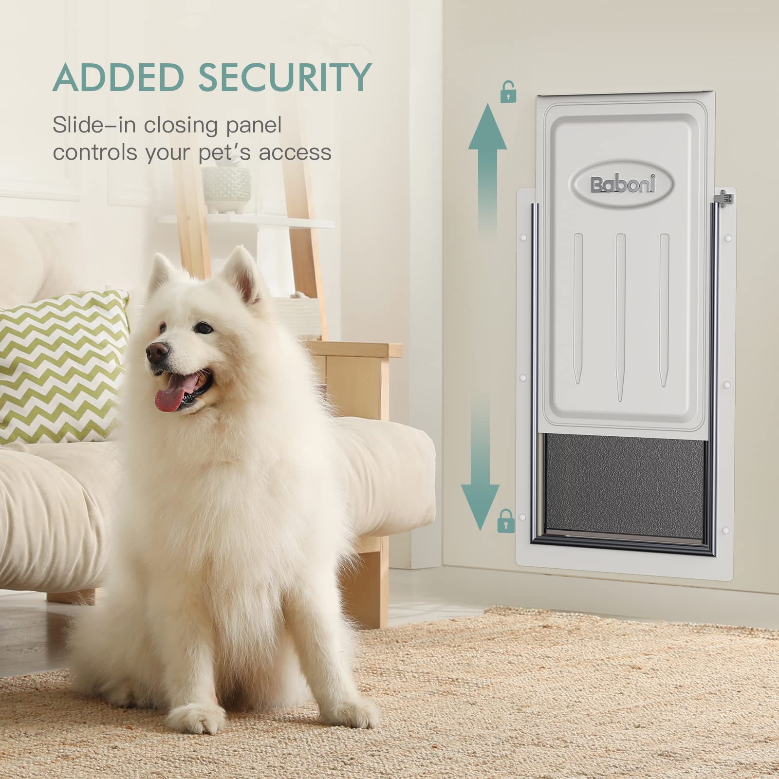 Baboni pet door dimensions opening suitable for large pets.