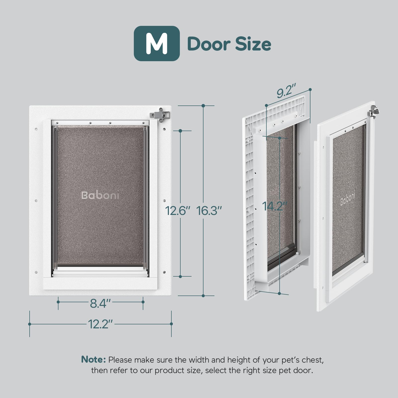 Baboni magnetic flap door improves weather sealing while pets pass through quietly.