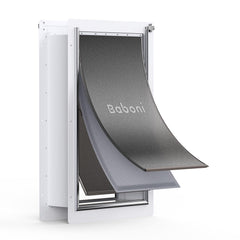 Baboni pet door wall 3-flap steel frame provides weather protection.