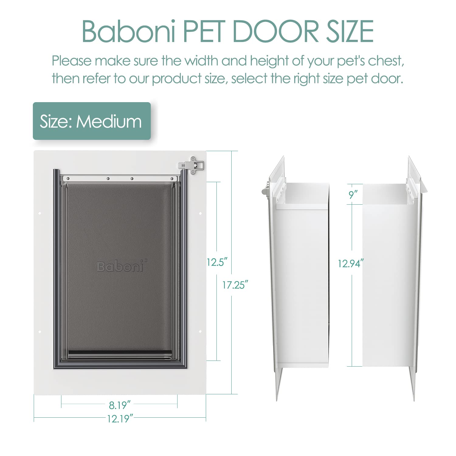 Baboni pet door wall double-flap closeup highlights weatherproof sealing