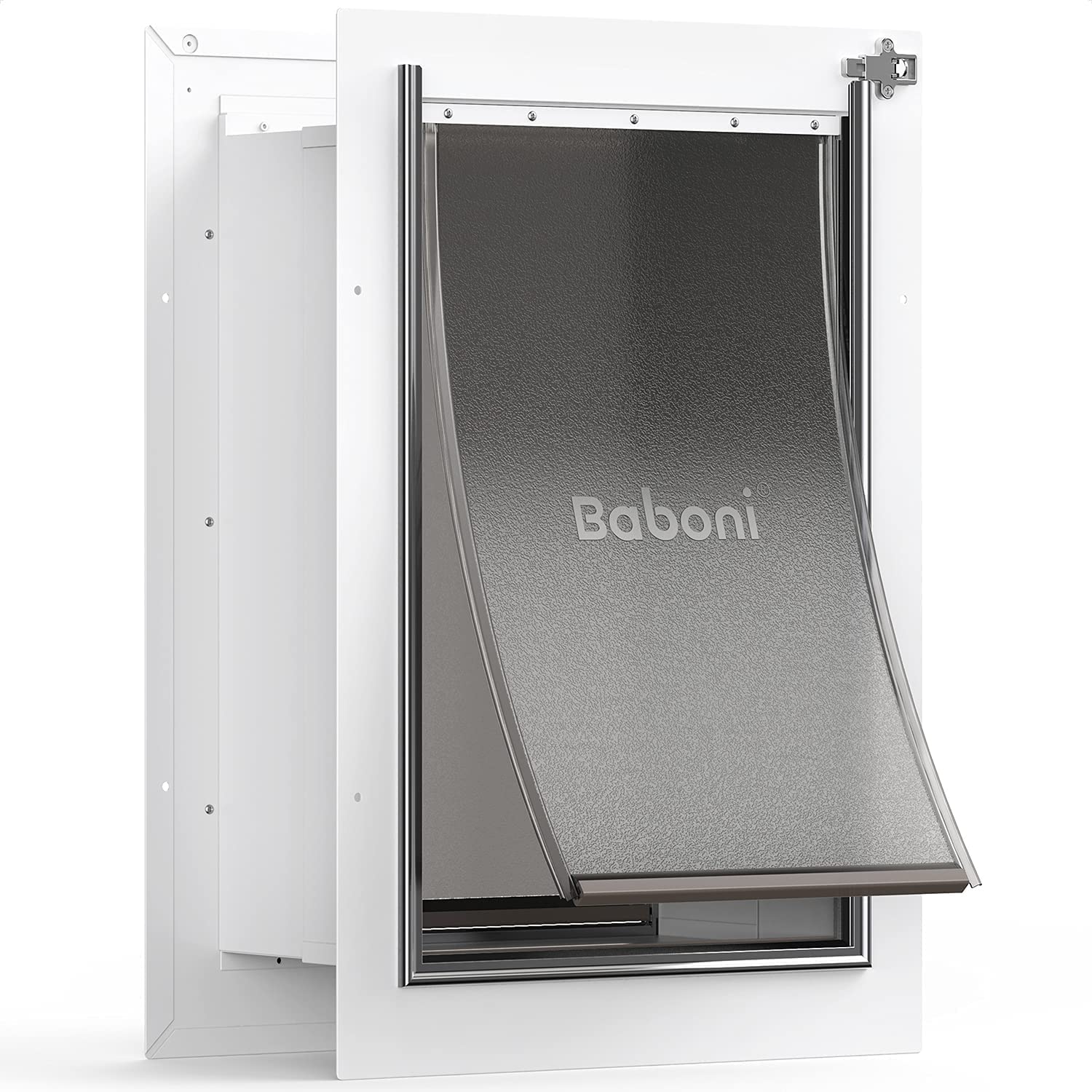 Baboni pet door wall steel frame shows sturdy construction for reliable access
