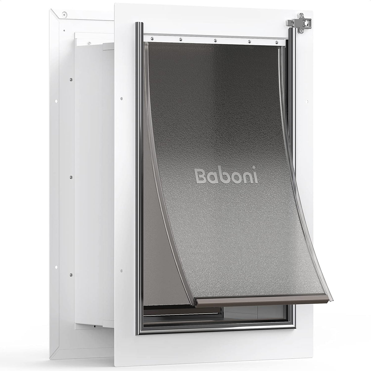 Baboni pet door wall steel frame shows sturdy construction for reliable access