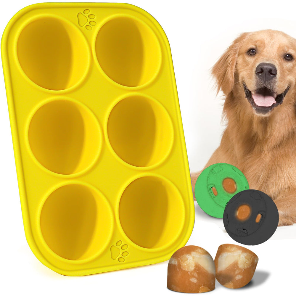 BABORUI 6-cavities silicone dog mold ready for Woof Pupsicle treats, ideal for multi-dog households