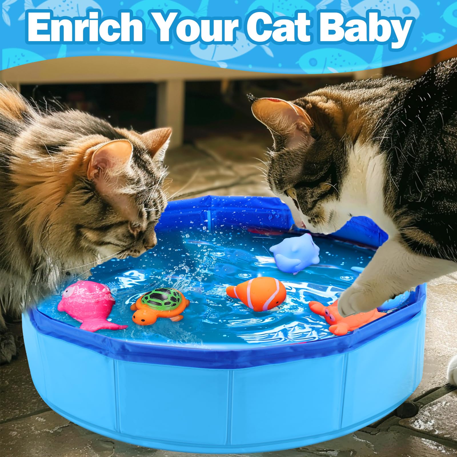 BABORUI six-piece set helps entertain bored indoor cats with varied floating toys