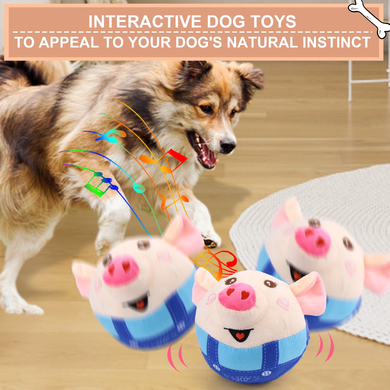 BABORUI pig dog toy in music mode inviting play and focus.