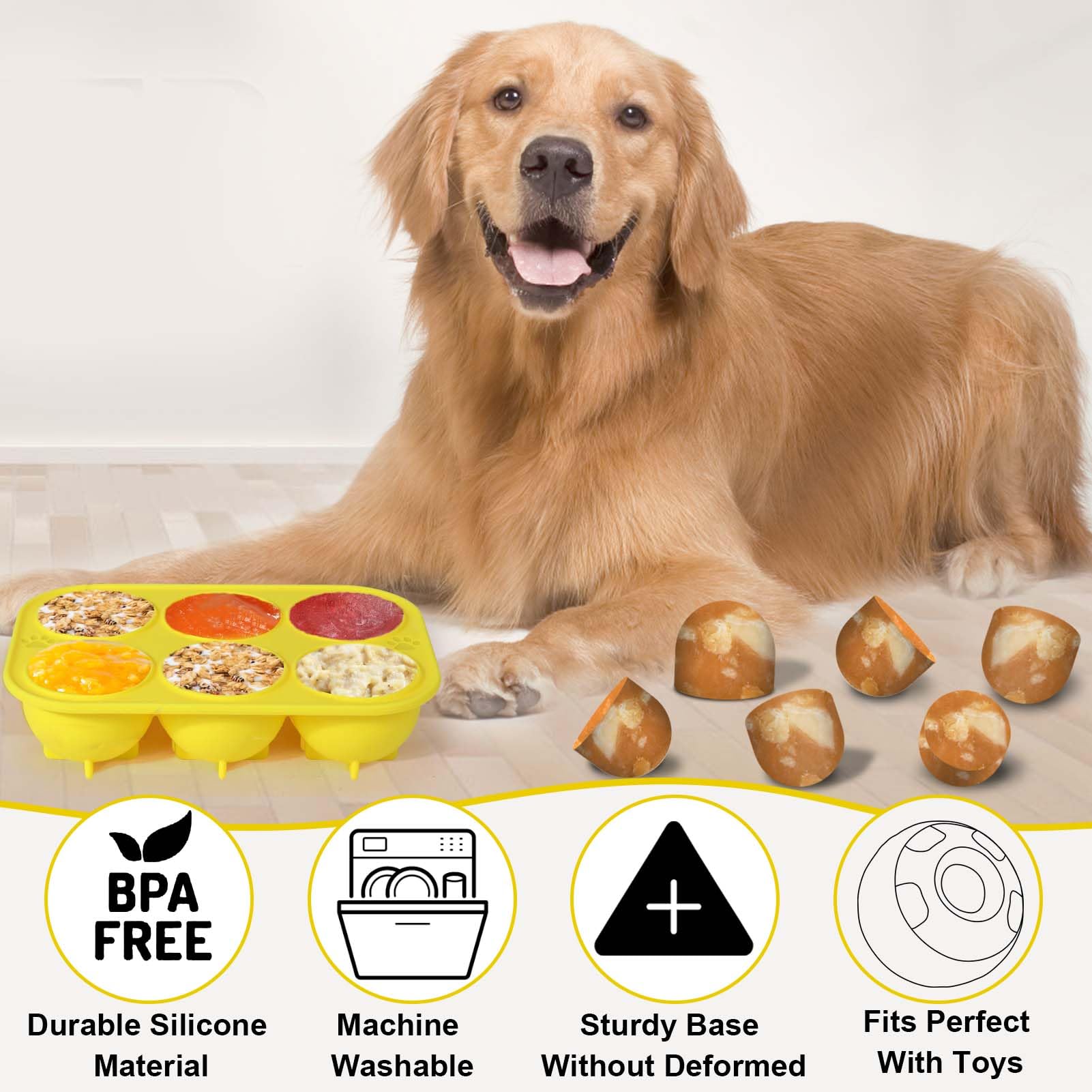 BABORUI reusable mold for freezer-ready pupsicles for dogs 25-75 lbs